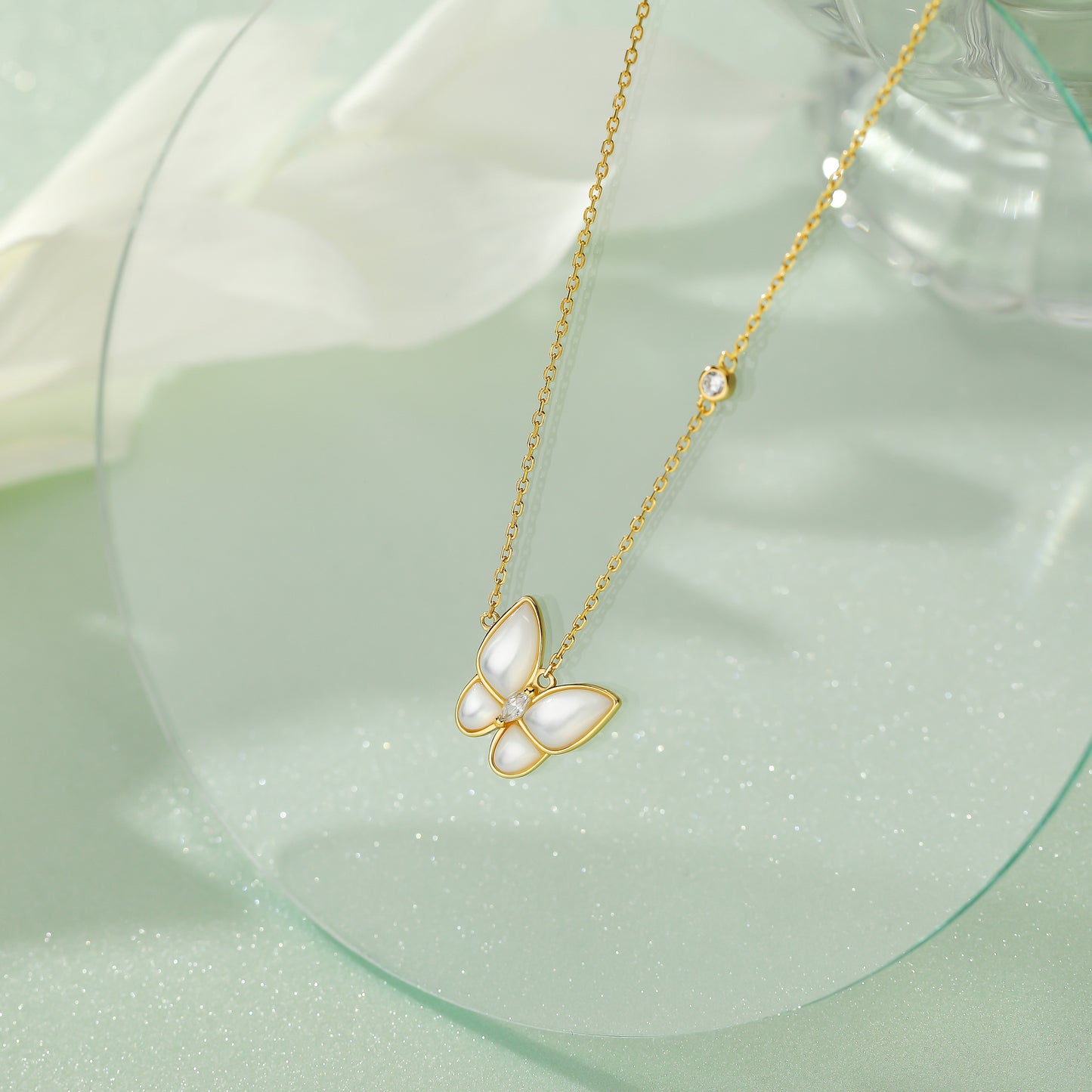 Mother Of Pearl Butterfly Necklace