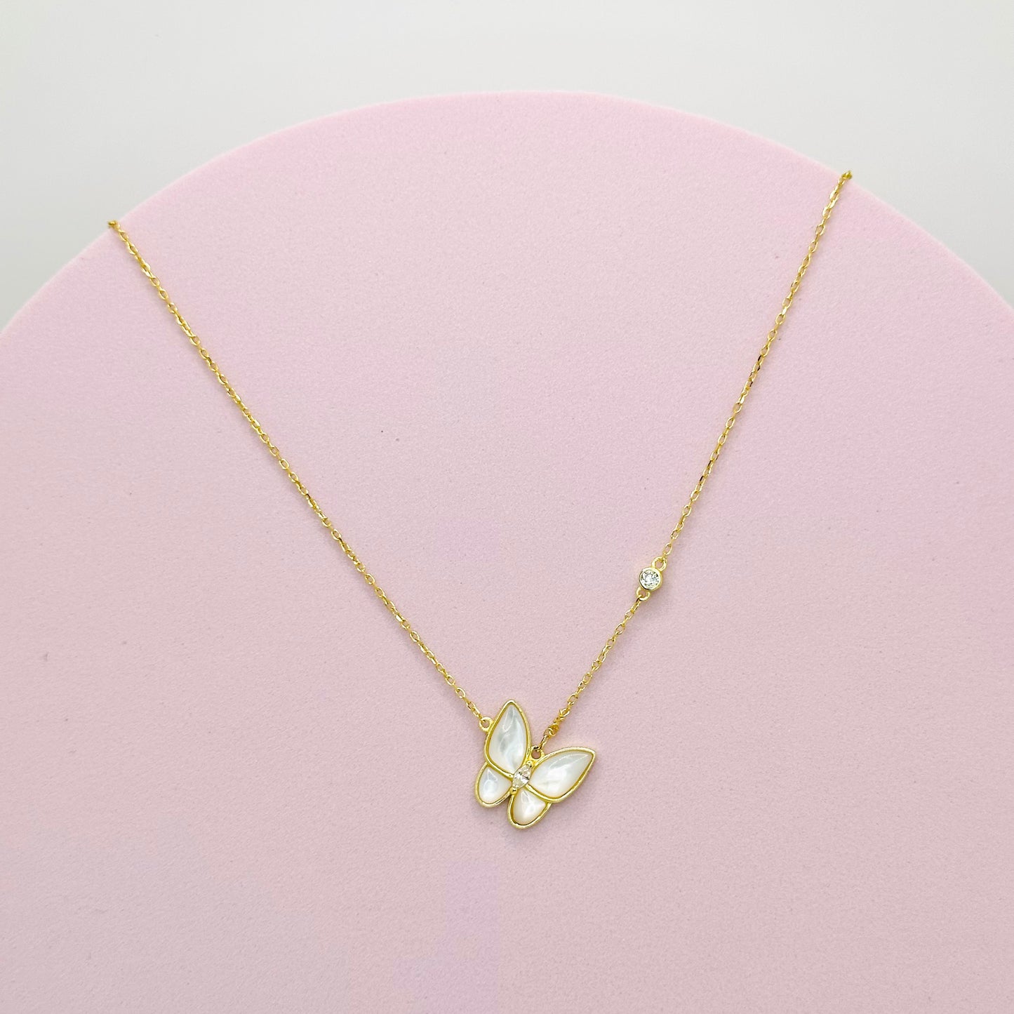 Mother Of Pearl Butterfly Necklace
